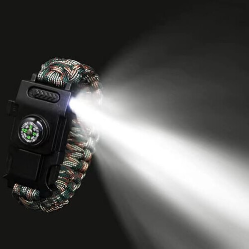 Pulsera multifuncional con brújula y pulsera de paracord. 2