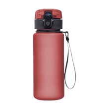 Röd sportvattenflaska 400ml läckagesäker med handtag