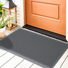 Tapis de porte extérieur gris 30 x 17 pouces antidérapant