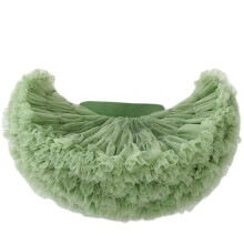 Mini abito da fata per bambina con gonna a rete verde vaporosa