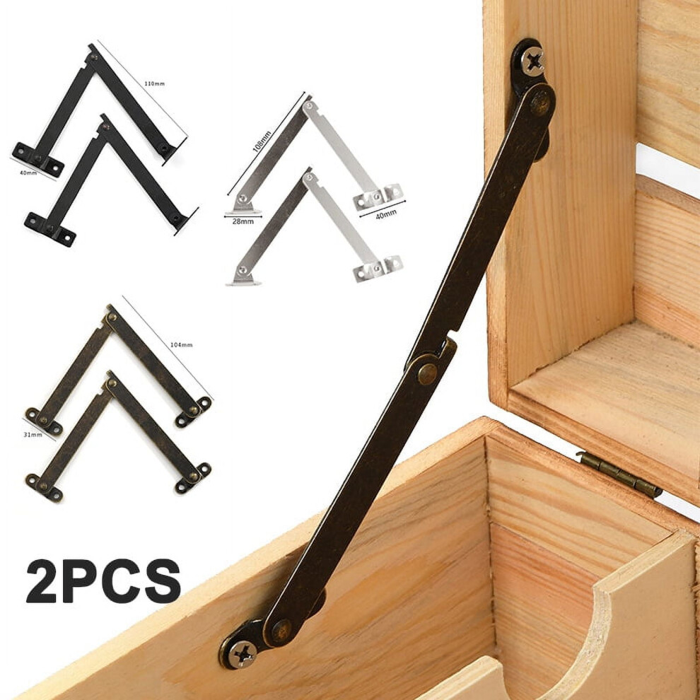 Lid Support Hinge Antique Bronze Iron 2Pcs 9023022013514