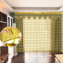 Rideaux en feuille d'or métallisée à motif cœur (2 pièces)