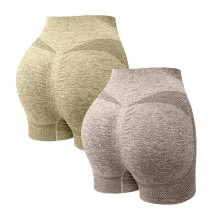 Pantaloncini da yoga da donna a vita alta, traspiranti e ad asciugatura rapida, confezione da 2