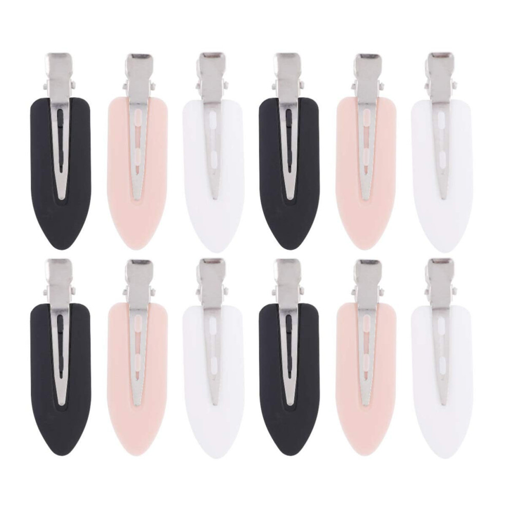 No Bend No Crease Hair Clips 24 pcs White Black Pink