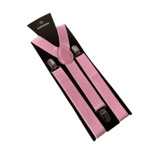 Men's Adjustable Elastic Suspenders 2.5cm x 100cm Pink