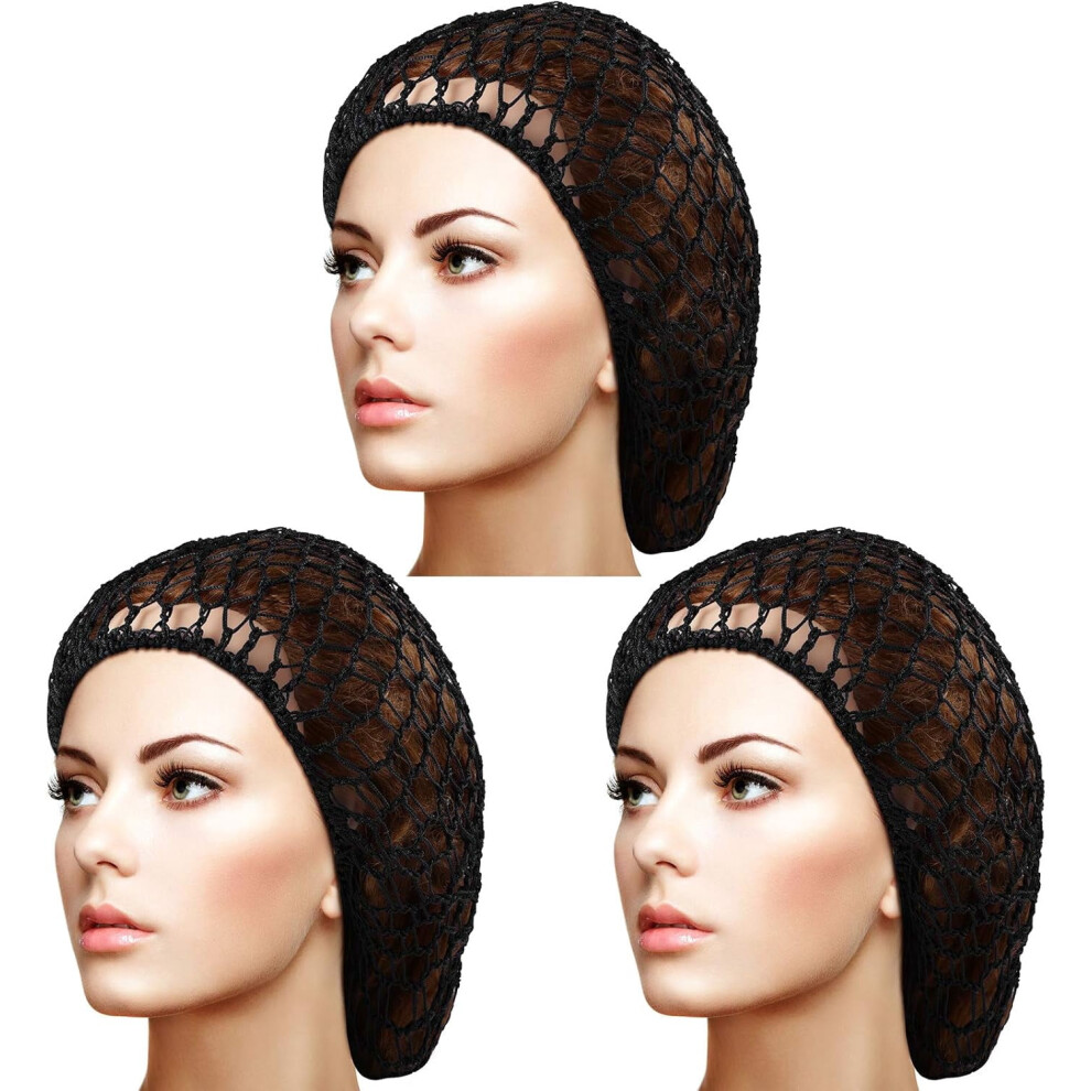 Mesh Hair Net Rayon Crochet Sleep Cap 3 Pieces