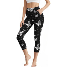 Women's High Waist Yoga Capris with Pockets 1 Pair