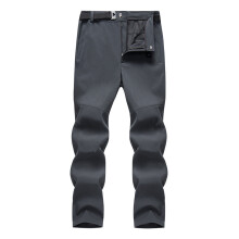 Pantaloni da sci invernali da uomo, grigi, elasticizzati e traspiranti, adatti per attività all'aperto.