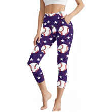 Women's High Waist Yoga Capris with Pockets, Slim Fit