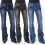 Dame Mellemhøj Talje Broderet Stretch Jeans Sorte 1