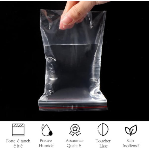 Clear Resealable Zip Bags 80μm 100  6 Pack 2