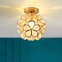 Lampadario da soffitto Gallickan con design floreale dorato