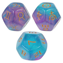 3PCS 12-Sided Astrological Dice, Divination, Astrology, Tarot Card Accessories, 12-Sided Dice, Dice Set