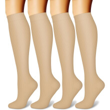 Calze a compressione per uomo e donna, 15-20 mmHg, 4 paia