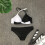 Dames zwarte patchwork stringbikini set 5