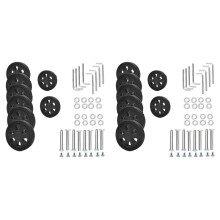 Ruote per Bagagli di Ricambio da 16 Pezzi, Diametro 2,16 Pollici/55 mm di Spessore 0,47 Pollici/12 mm di Ricambio per Ruote Mute In Gomma Resistente
