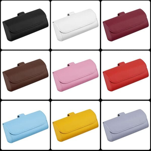 Car Sunglasses Holder Case Beige 2