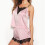 Dampyjamasset med kort ärm, rosa M 2