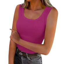 Damen-Sommer-Tanktop mit V-Ausschnitt, Dreiviertelärmeln, einfarbig