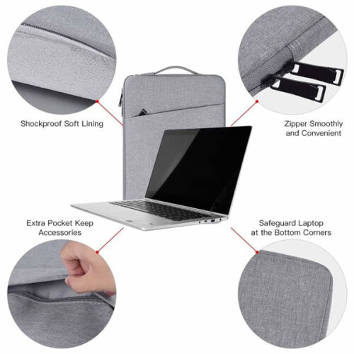 Laptop case canvas 13.3 inch grey 2