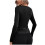 Damen-Langarmshirt aus Polyester, einfarbig, V-Ausschnitt 3
