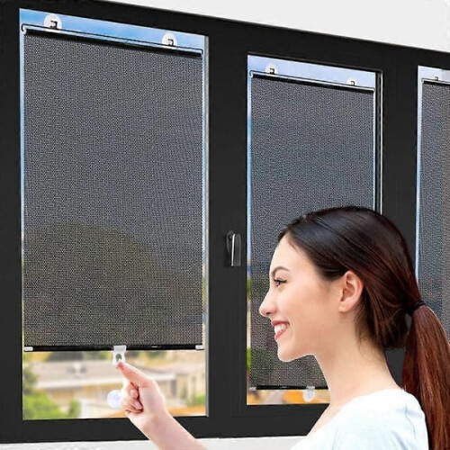 Blackout roller blind with suction cup, 58 cm x 125 cm 1