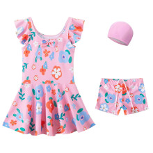 Kids swimsuits for girls and boys round neck short sleeve