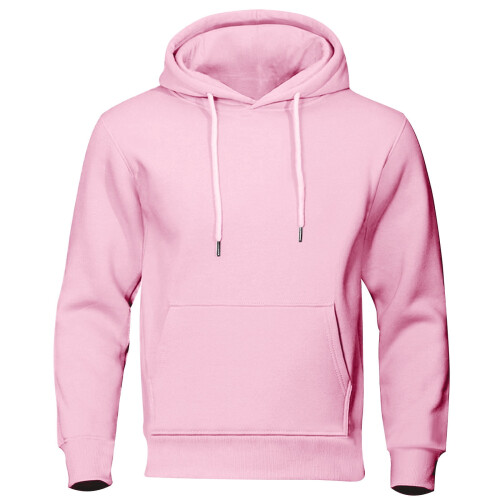 Men's fleece hoodie warm long sleeve solid sweatshirt with 1