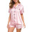 Dame silke satin pyjamassæt pink XL 2