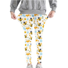 Girls' Heart-Print Leggings for Kids, Soft Casual