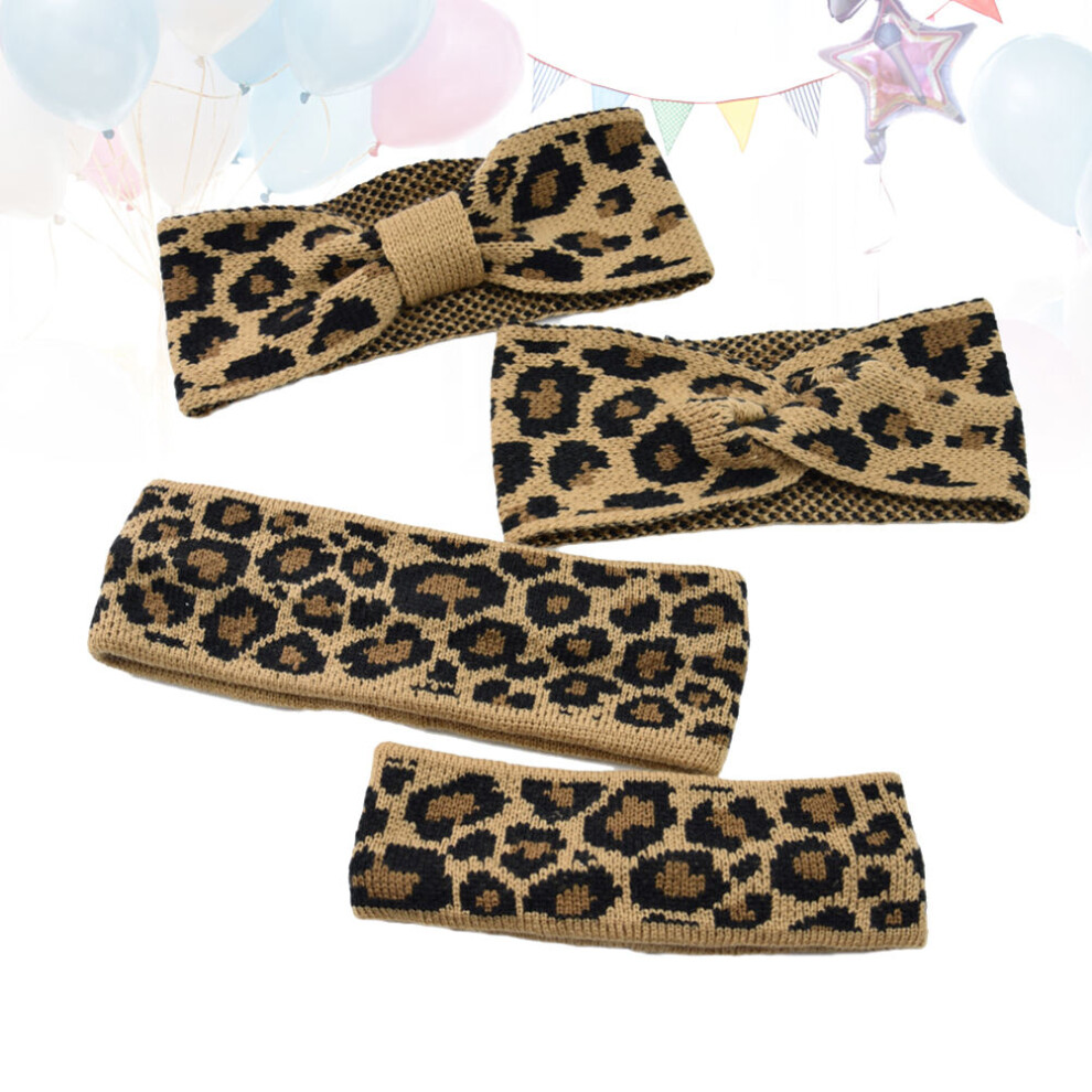 Wool Headband with Leopard Pattern for Women 6 Pack