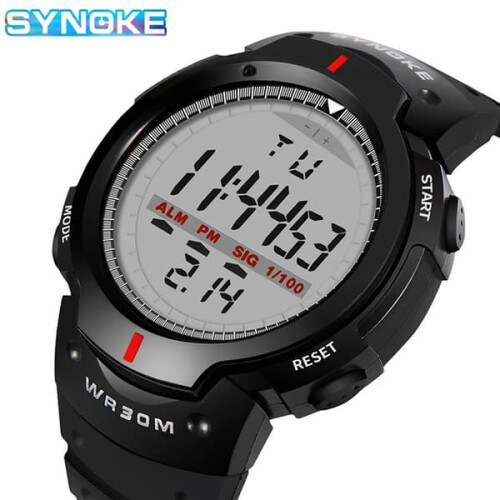Men's Waterproof Digital Watch with Backlight and 2