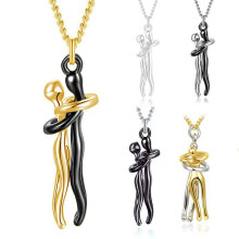 Couple Necklace Hugging Figure 2-Piece Durable Gift Set