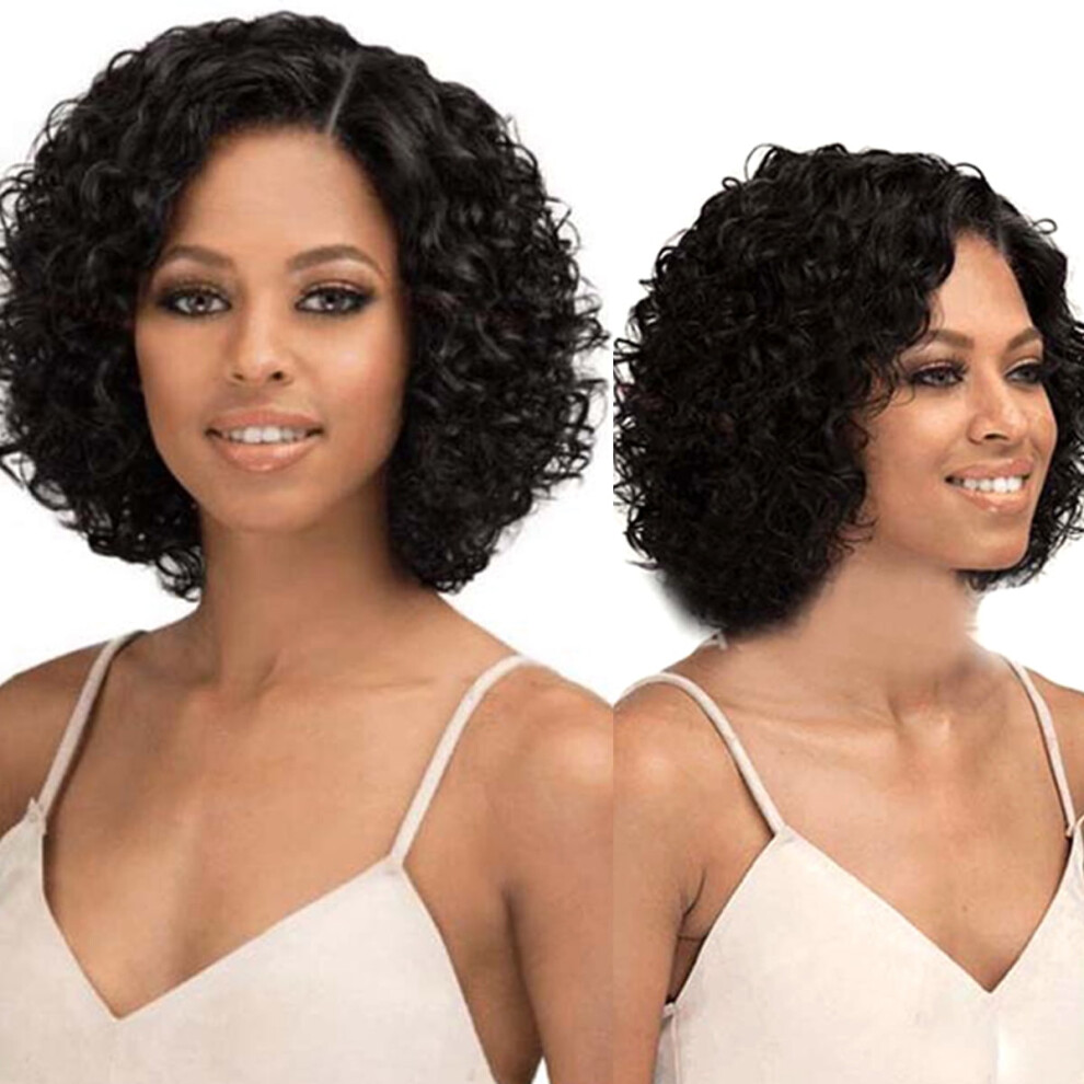 Water Wave Lace Front Bob Wig Human Hair Short Curly 13x4
