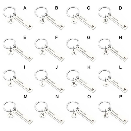 Keychain with AZ initials 26 letters 2