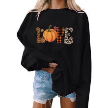 Damska bluza z nadrukiem na Halloween, okrągły dekolt, rozmiar S-2XL