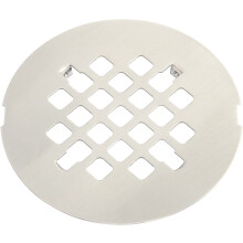 Snap-in Shower Drain Cover Round 4-1/4 inch Brushed Nickel