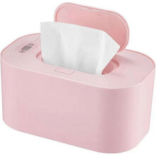 Aquecedor de lenços umedecidos rosa para bebês, grande capacidade, temperatura inteligente.