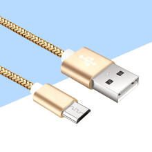 Cábla luchtaithe níolón fite fuaite micrea USB órga 3m