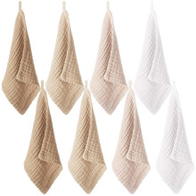 Lingettes bébé en mousseline de coton 30 x 30 cm, lot de 8