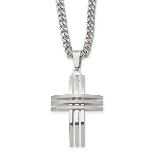 Collier croix en acier inoxydable