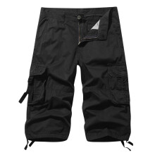 Short cargo homme QLEICOM, séchage rapide, coupe décontractée, noir, taille 3XL