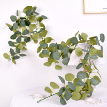 Kunstig vedbend-guirlande med roser og gypsophila 1,8 m