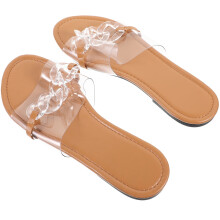 Sandalias planas transparentes elegantes de verano para mujer