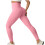 Dames yogabroek effen roze hoge taille sneldrogend elastisch 1