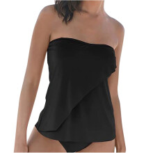 Elabch Plus Size Tankini Set Black3XL