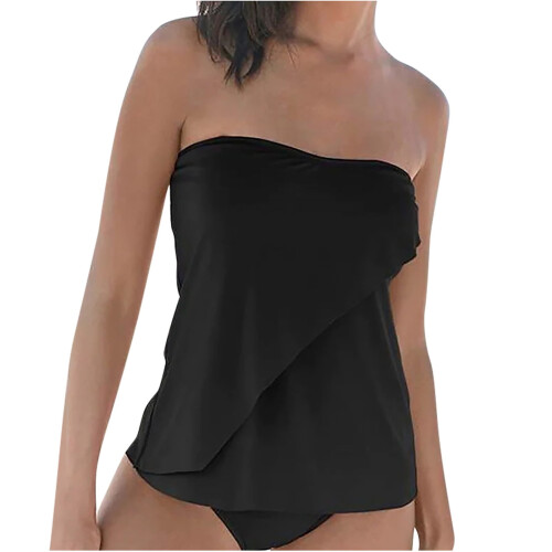 Elabch Plus Size Tankini Set Black3XL