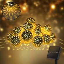 Warmwitte metalen bolvormige solar lichtslinger van 5 meter met 20 LED's