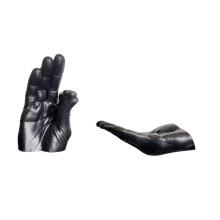 Suport pentru ornament aromatic cu statuie de mână, negru