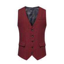 Colete masculino formal vermelho estilo retrô com um botão